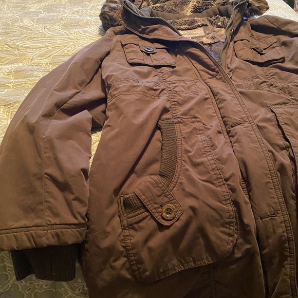 Steve Madden Taupe Utility Jacket with Hood - Picture 6 of 7
